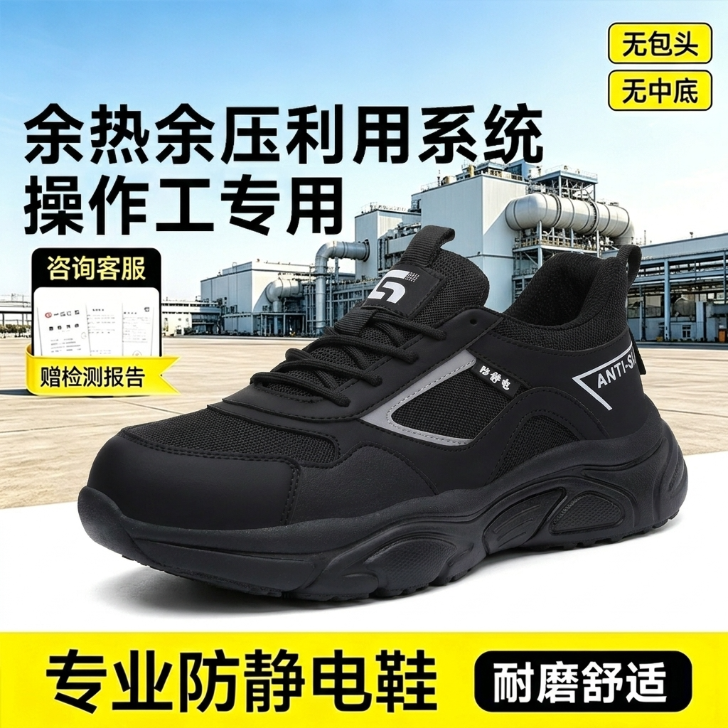古伊萨电力行业余热余压利用系统操作工防静电耐油防滑安全鞋劳保主图