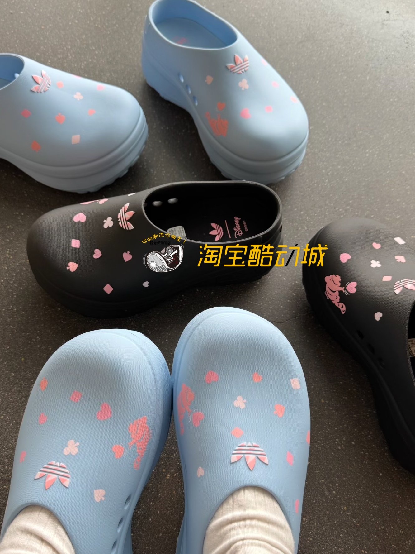 Adidas三叶草26年夏季女子迪士尼柴郡猫联名款厨师鞋穆勒鞋KH5901主图