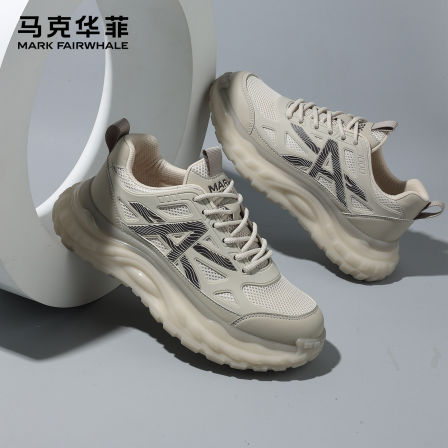 马克华菲网面鞋男款夏季透气老爹鞋2026新款厚底增高休闲运动潮鞋