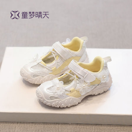 童梦晴天女童夏鞋儿童夏季网面鞋2026新款女大童薄款运动鞋巨好看