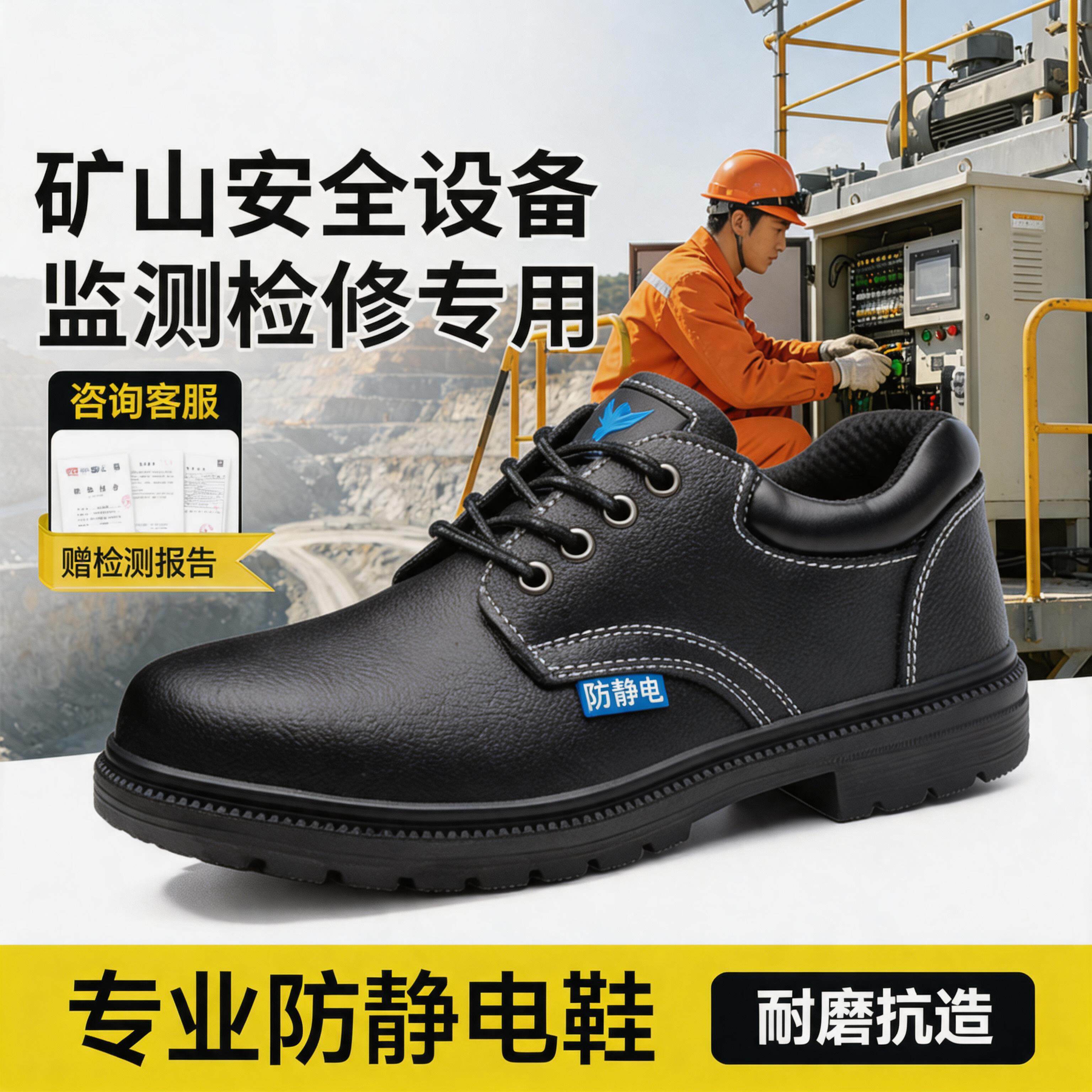 古伊萨劳保鞋男款矿山安全设备监测检修工防砸防刺穿工地防静电鞋主图