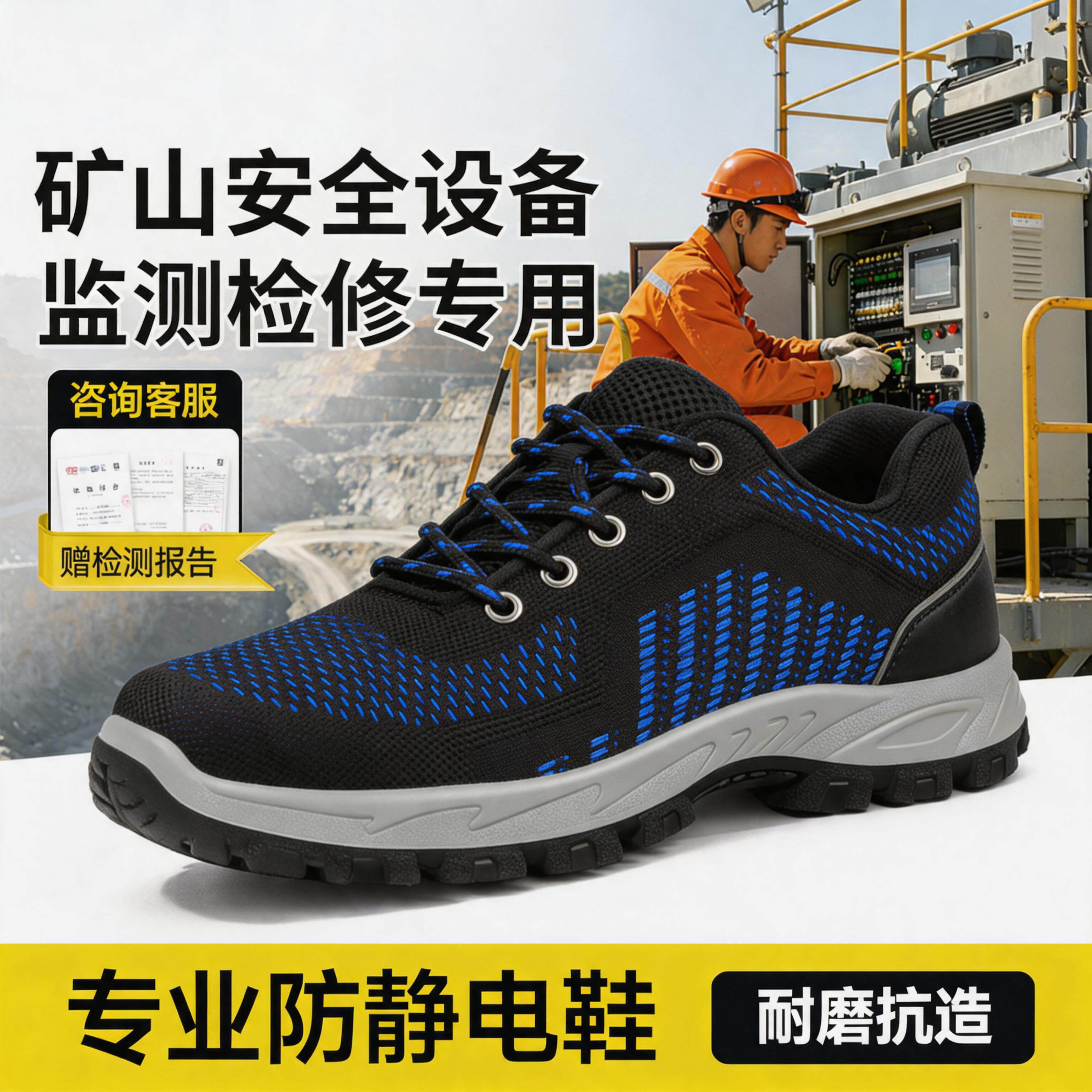 古伊萨劳保鞋男款矿山安全设备监测检修工防砸防刺穿工地防静电鞋主图