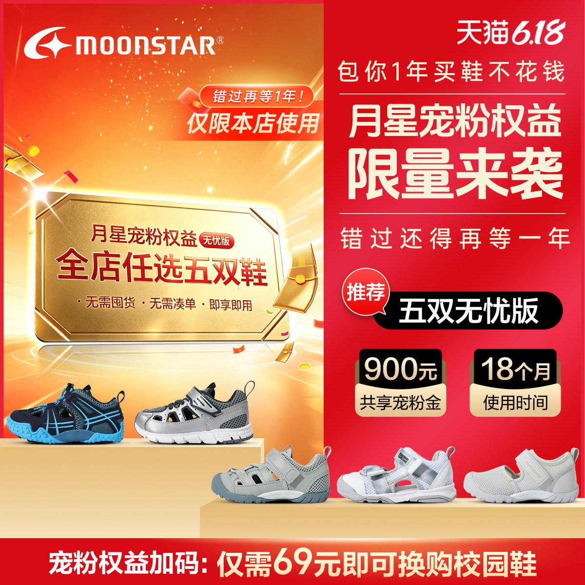 【月星宠粉专属】2026年儿童鞋子宝宝男童运动凉鞋夏季鞋子男主图