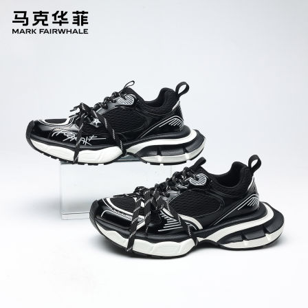 马克华菲老爹鞋男2026新款男鞋夏透气网面运动鞋男款增高男士鞋子