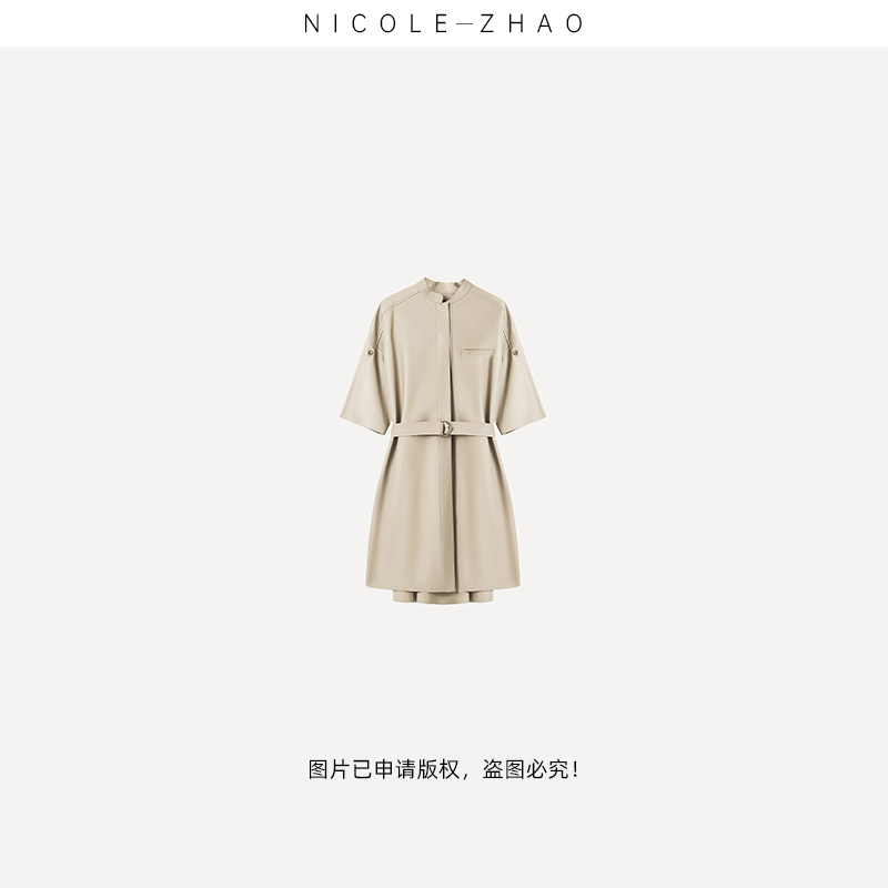M2648高端设计师款时尚休闲百搭定制中长款皮外套主图