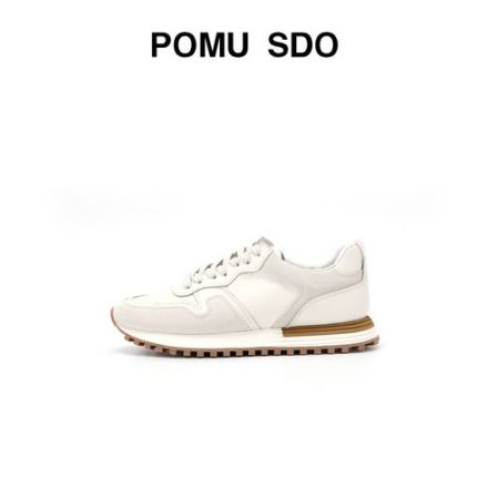 POMU SDO 新款男士真皮百搭极简阿甘鞋休闲慢跑鞋