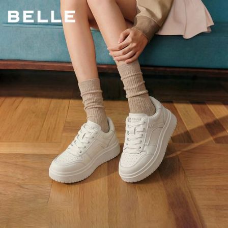 【达人】百丽舒适印记小白鞋女26新舒适厚底板鞋B3058AM6/B3058BM6
