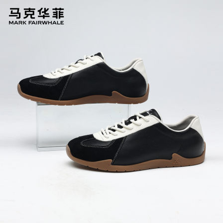 马克华菲德训鞋男款2026新款薄底通勤阿甘鞋复古赛车鞋休闲板鞋男