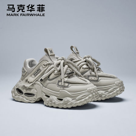 马克华菲男鞋夏透气2026新款鞋子男款老爹鞋男士增高鞋休闲运动鞋