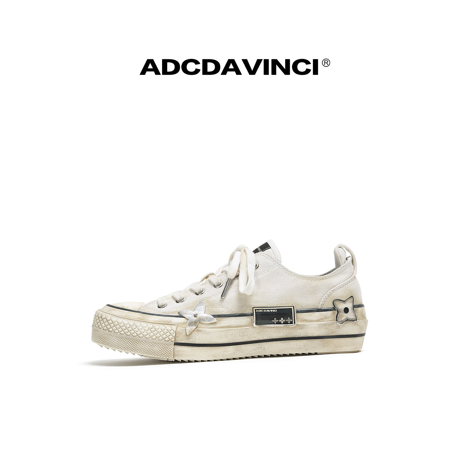 ADCDAVINCI 小枕头系列 脏脏星 隐形增高5CM厚底做旧帆布鞋男女鞋主图