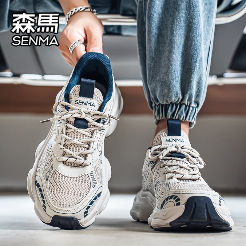 森马男鞋夏季2026新款网面透气休闲运动鞋青少年跑步增高老爹潮鞋主图