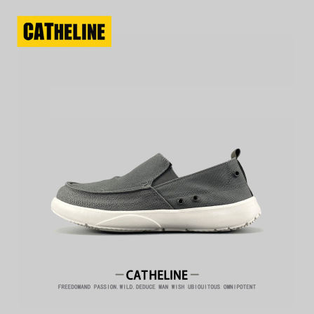 美国CAT.HELINE帆布鞋男款夏季舒适软底轻便男士一脚蹬爸爸休闲鞋