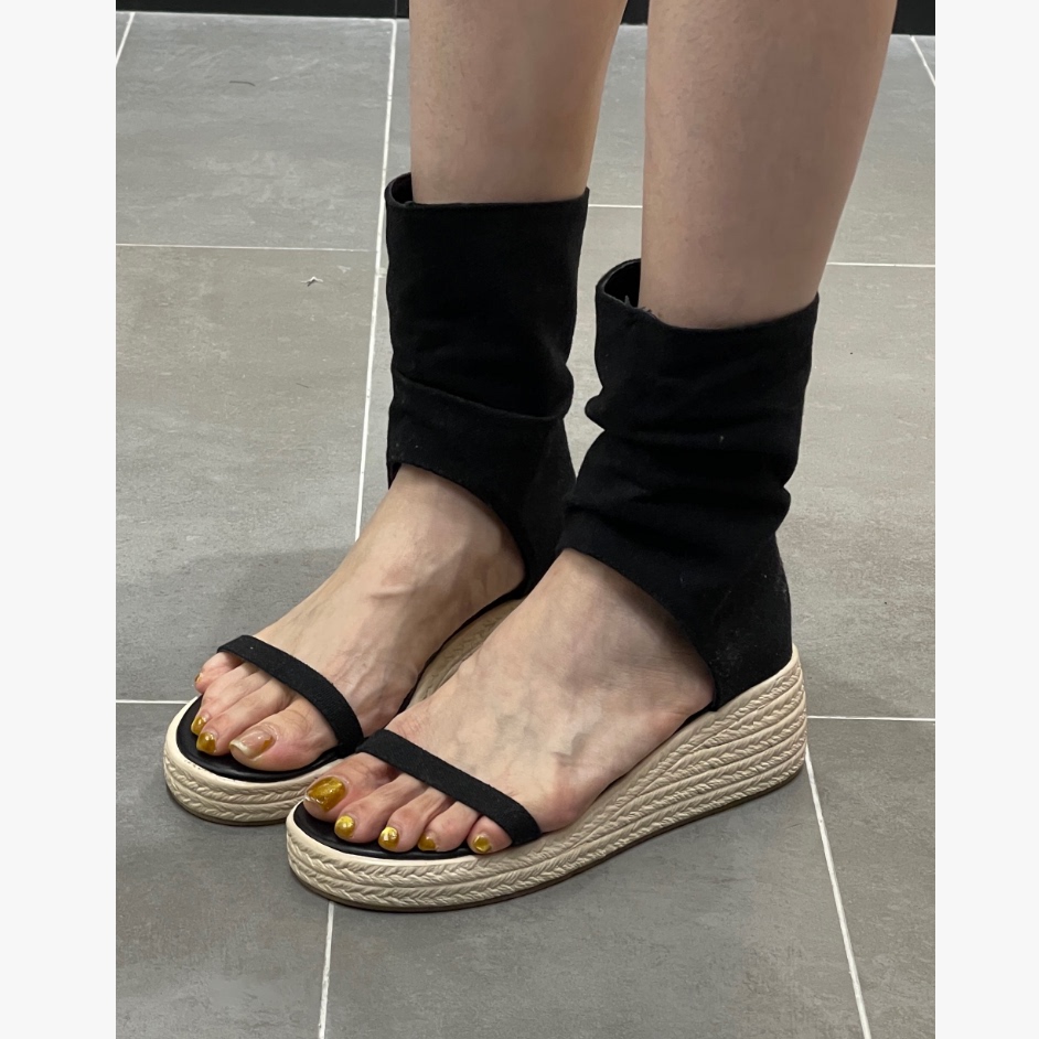 5.9+【雪儿上新.不褪不换】有40码草编坡跟高跟鞋凉靴C173#主图