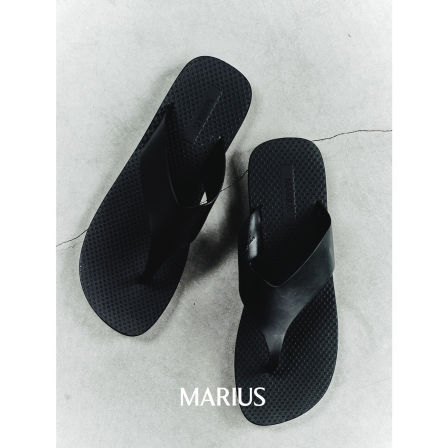 MARIUS | 柔软牛皮一体式结构高级简约休闲度假风拖鞋人字拖