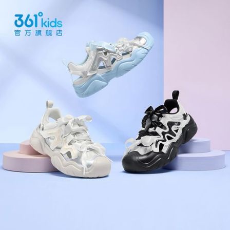 【361°】kids休闲鞋童鞋夏季女生甜美女童透气丝带凉鞋软底时尚YHGB