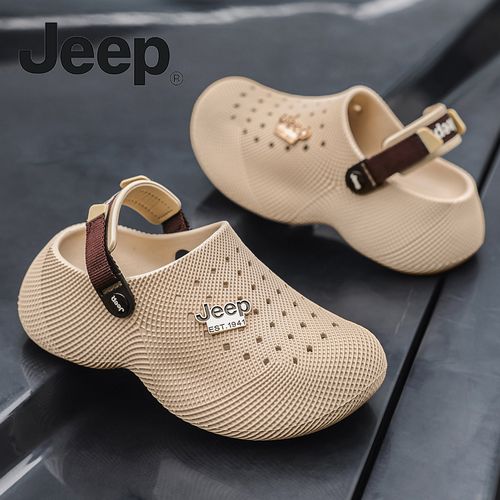 JEEP/吉普洞洞凉拖鞋3D科技男士厚底防滑透气包头拖踩屎感沙滩鞋主图