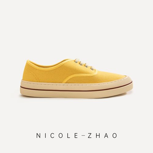 【贵姐NICOLE】显贵高级感气质老钱德训鞋减龄洋气帆布鞋6NXZ020主图