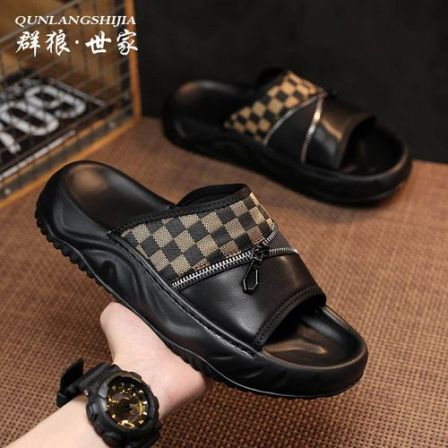 群狼·世家男士夏季外穿潮流百搭防滑厚底软底踩屎感休闲运动凉拖