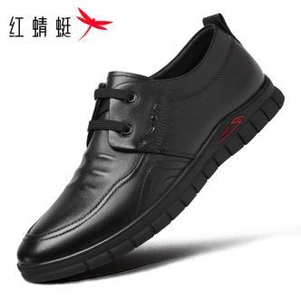 红蜻蜓男鞋夏款真皮休闲皮鞋男商务头层牛皮软皮防滑耐磨软底透气