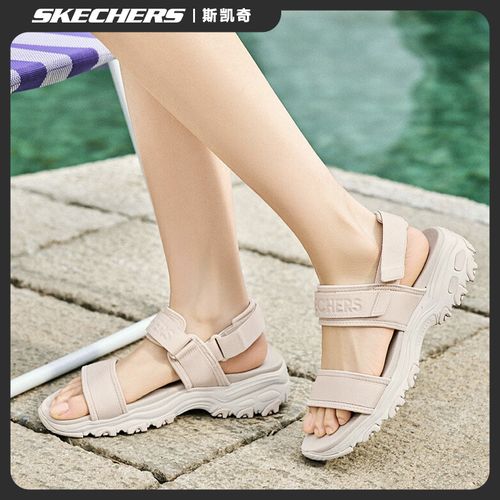 Skechers斯凯奇夏季女鞋厚底漏趾凉鞋百搭外穿软底透气户外沙滩鞋主图