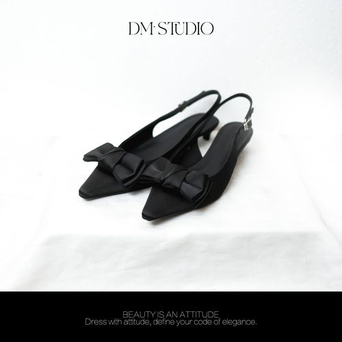 DEDM•STUDIO/法式小众精致感尖头蝴蝶结细跟高跟鞋单鞋H7598-1主图