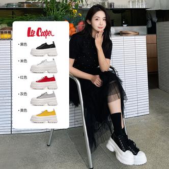 LEE COOPER【暮见白梨】厚底帆布鞋女2025增高麦昆鞋潮流轻便休闲鞋主图