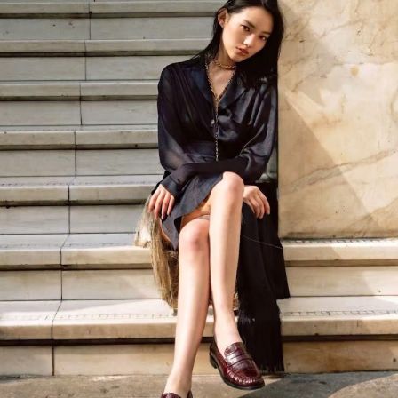 轻奢欧美风褶皱复古乐福鞋女2026新款潮流百搭时尚小皮鞋