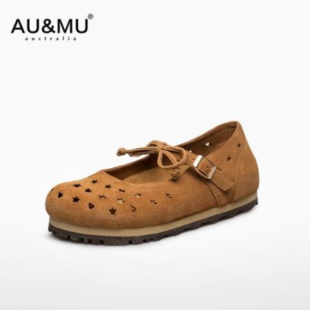 AUMU2026夏季新品全包玛丽珍洞洞鞋户外百搭镂空软木勃肯鞋3739
