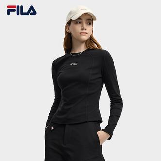 FILA 斐乐官方女子针织长袖衫2026冬新款时尚休闲简约基础圆领长T