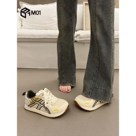 M01爆款百搭厚底板鞋女夏德训阿甘鞋新款透气轻便运动休闲老爹鞋
