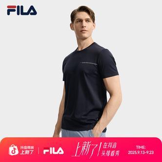 【流光风】FILA 斐乐男子针织短袖衫2026春夏新款时尚休闲简约基础T