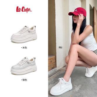 LEE COOPER潮流ins休闲鞋女2025蛇年新款擦色厚底松糕鞋舒适板鞋
