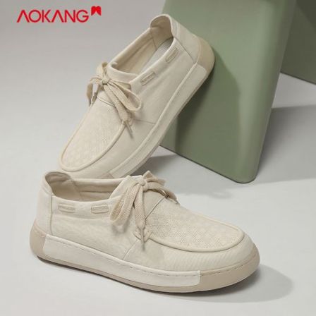 Aokang/奥康男鞋官方正品旗舰店布鞋夏季透气老钱风布面休闲板鞋