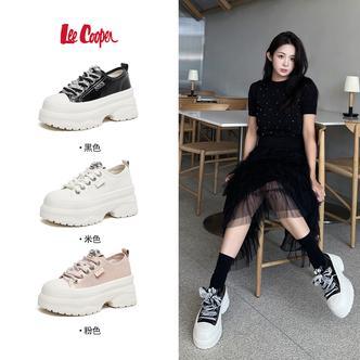 Lee Cooper 【清透琉璃】厚底休闲鞋2025小个子增高复古水钻松糕鞋
