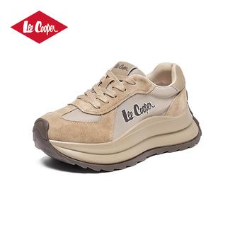 Lee Cooper 2024冬季新款女鞋复古厚底增高阿甘鞋运动百搭休闲鞋主图