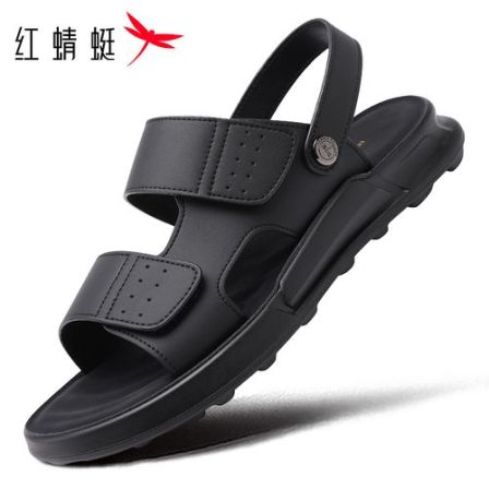 红蜻蜓男皮凉鞋夏季新款休闲爸爸开车两用凉拖鞋防臭防滑沙滩鞋男