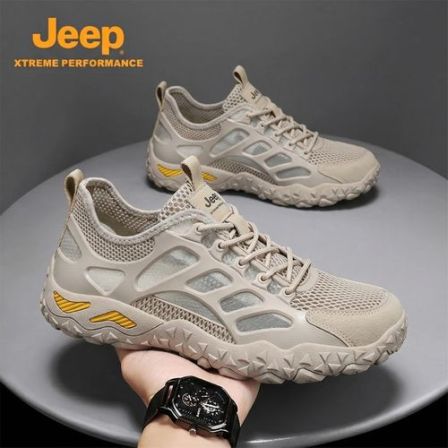 Jeep吉普男士户外登山鞋2026新款网面透气户外徒步防滑休闲运动鞋