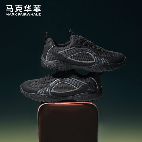 马克华菲德训鞋男士潮流新款黑色通勤休闲鞋百搭高级赛车鞋男鞋子主图