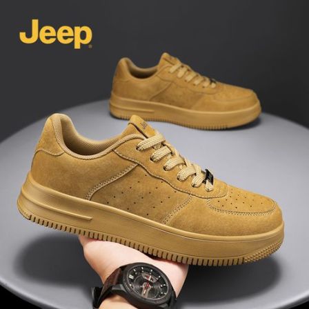 Jeep吉普板鞋男2026新款增高厚底复古男生春季百搭休闲运动鞋子男