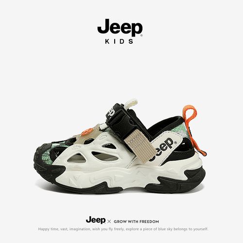jeep男童凉鞋防滑夏季女童包头透气溯溪鞋儿童镂空软底沙滩鞋防踢主图