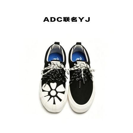 ADCDAVINCI 元介系列 花泽类小雏菊帆布鞋男女厚底增高鞋系带潮鞋