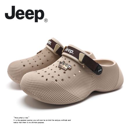 JEEP/吉普洞洞凉鞋男士外穿户外休闲夏季厚底包头拖沙滩两穿凉拖