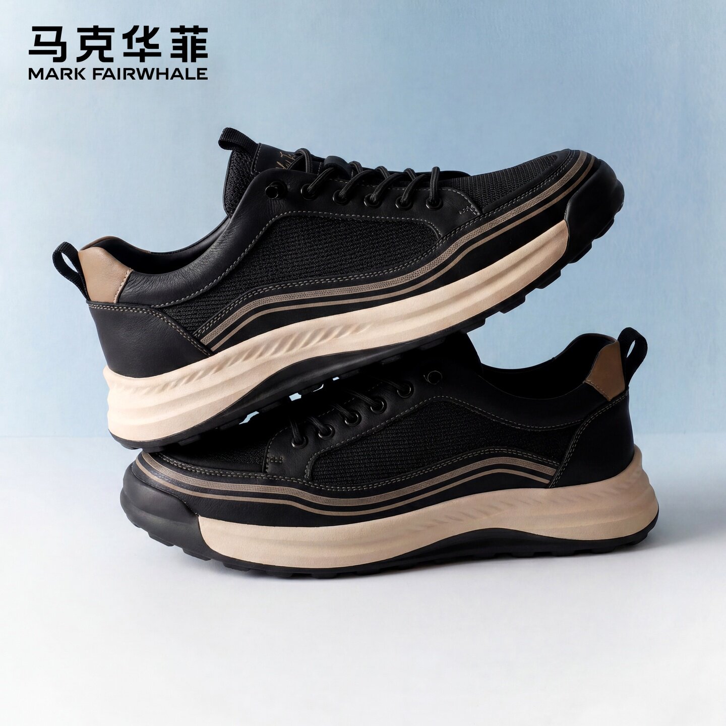 马克华菲网面鞋男2026新款夏季薄款透气鞋子男鞋免系带男士休闲鞋主图