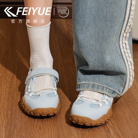 feiyue/飞跃运动玛丽珍凉鞋女2026夏款透气魔术贴芭蕾浅口单鞋子