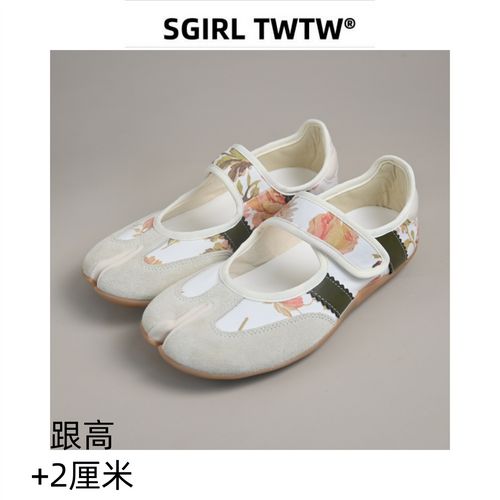 SGIRL TWTW花朵分趾芭蕾舞鞋女2026新款鞋休闲百搭魔术贴玛丽珍鞋主图