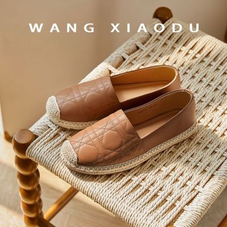 【王小毒】香风渔夫鞋●手工编织懒人鞋女平底菱格真皮玛丽珍单鞋