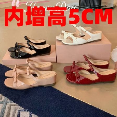 2026新款内增高5CM一字带拖鞋女外穿夏季配裙子凉鞋