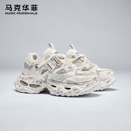 马克华菲男鞋时尚爆款老爹鞋厚底增高休闲运动鞋新款男士透气潮鞋