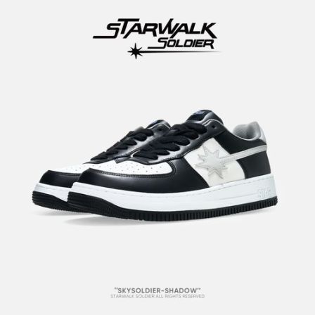 STARWALK SOLDIER黑白灰流星鞋拼色时尚潮夏季休闲星星鞋男女同款