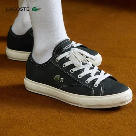LACOSTE法国鳄鱼男鞋时尚经典百搭系带休闲低帮帆布鞋|47CMA0005